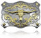 XGALBLA Indianer-Gürtelschnalle mit coolem Stierkopf, Vintage, Western, Cowboy, für Herren, Größe L, Stil 2 - Silber und Gold, Large