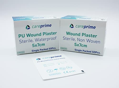 Sterile Wundverband selbsthaftende Wundkompresse einzeln verpackt 50 Stück (PU wasserdicht, 10x10cm)