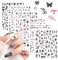 NICENEEDED 6 feuilles D'Autocollants D'Art D'Ongle de Style Punk Noir, Crâne de Serpent Gothique Design Stickers Nail Supplies, Décorations D'Art D'Ongle à Motif Mixte Noir pour les Ongles en