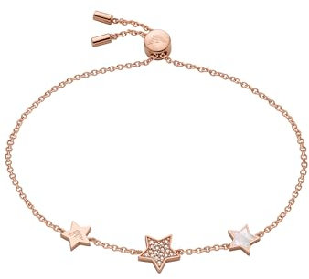 Emporio Armani Armband Für Frauen Fast Tack, Innenlänge: 160 + 20mm, Großer Stern: 10X2mm, Kleine Sterne: 8X2mm Rose Gold Sterling Silber Armband, EG3525C221