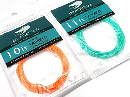 DRAGONtail Tenkara Dt-Tapered-PVC-line Tenkara-Linie, Acid Blue, 10ft Length