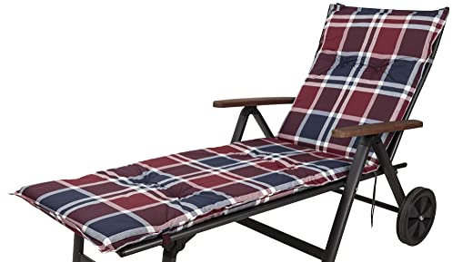 Auflage Rollliege Naxos 10539-100 blau-rot kariert 188x60x6 Sun Garden
