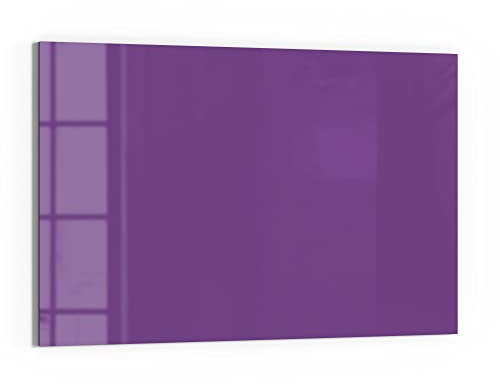 DEQORI Glas-Magnettafel | 60x40 cm groß | Unifarben - Violett | Memo-Board aus Glas | Magnetboard inkl. Magnete, Stift & Tuch für Küche & Büro | Tafel magnetisch & beschreibbar