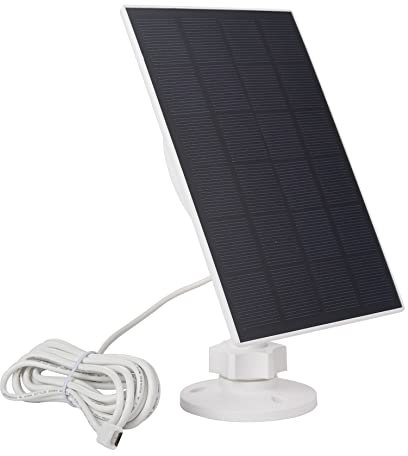 Panneau solaire pour caméras de sécurité, panneau solaire 3 W USB C et micro USB, panneau solaire pour caméra de sécurité à batterie rechargeable, caméra de suivi, étanche avec montage réglable en