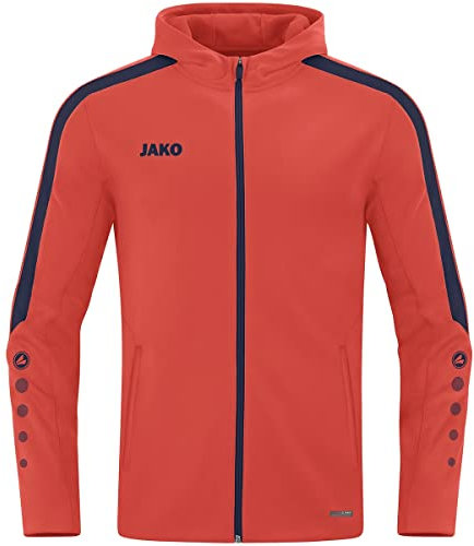 JAKO Herren Kapuzenjacke Power, Flame/Marine, L