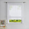 Heichkell Leinenoptik Raffrollo ohne Bohren Transparent Vorhang Landhaus Raffgardine Unifarbene Gardine Weiß mit Tunnelzug BreitexHöhe 120x140 cm