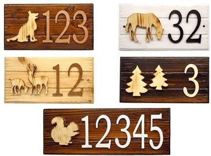 Targa per esterno con numero civico personalizzato in Legno Componibile 12x33 – Idea Regalo
