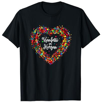 Konfetti Herzen Fasching Outfit Karneval Kostüm Verkleidet T-Shirt