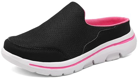 SMajong Zoccoli e Sabot Uomo Donna Comode Traspiranti Pantofole da Casa Leggero Antiscivolo Scarpe da Spiaggia Ciabatte all'aperto Black Rose Red Taglia:42 EU