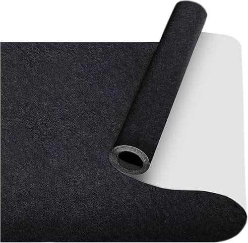 Fondlife Feltro autoadesivo, in feltro adesivo, 2 mm, autoadesivo, per mobili, per divano, gambe del tavolo, fai da te (nero, 150 x 40 cm)