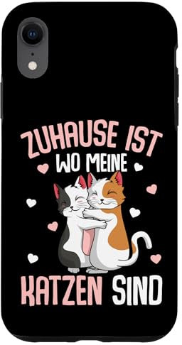 Zuhause ist wo meine Katzen sind Katze Mädchen Damen Hülle für iPhone XR