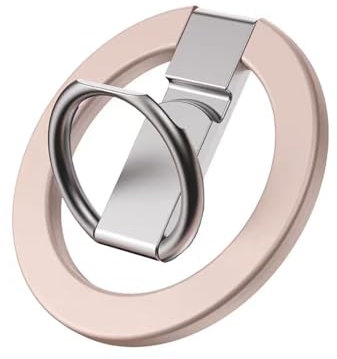 Kahper Magnetic Phone Ring Holder Compatible with MagSafe,Magnetic Phone Grip Stand, 360° Rotation, Cell Phone Finger Grip with Two-Stage,For iPhone 15/14/13/12 Series/All Android Models (Pink)