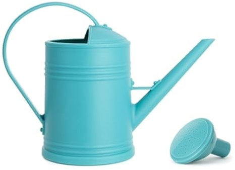 Ailovone Gießkanne mit Brause 2Liter klein Pflanzengießkanne Kunststoff Gießkanne Garten Wasserkanne mit Sprinklerkopf Langer Mund tragbares Gefäß dekorative Gartengeräte (N-Blau)