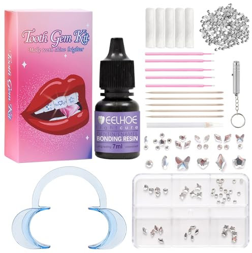 Strass Dentaire,Kit Strass Dentaire, Strass Dentaire,Strass Dentaire Kit,Kit Strass Dentaire Professionnel pour Débutant DIY,Avec 1485 Strass Dent,