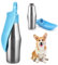 Gourde pour chien - 750 ml - Pliable à 180° - Portable - En acier inoxydable - Pour la formation - Bleu - 1