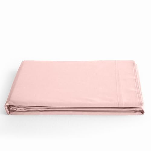 Drap Plat Prémium pour lit 1 Place & 2 Places (Rose Dragée, Drap Plat 240 x 300 cm lit 2 Places)