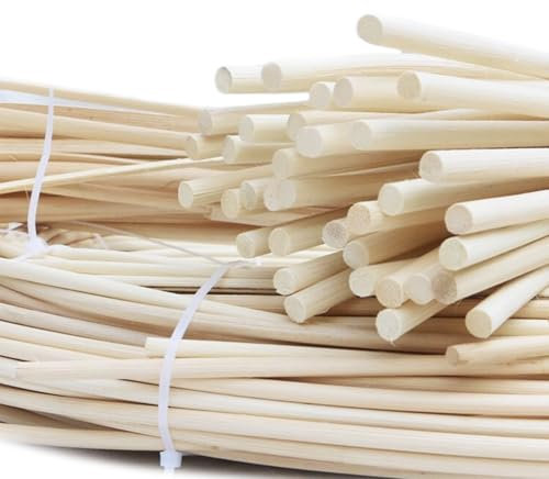 250g Ronde Rouleau de Osier Rotin à Tresser, 1 Rouleau Moelle de Rotin Cannage Naturelle pour Vannerie, Tuyau Tressé Canne Kit de Réparation pour Meubles de Jardin, Projets de Bricolage(6mm x 15m)