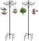 2 Pack Bird Feeders Hanging Station, 195cm Free Standing Wild Bird Feeder Poles and Hangers Heavy Duty Metal Bird Feeding Stand Shepherd Crook Hook for Outdoor Garden Light Lantern