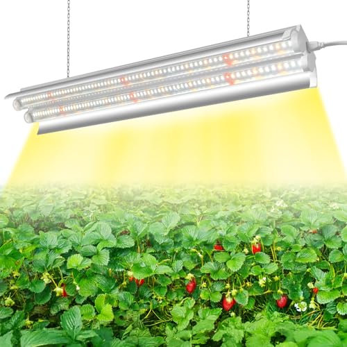 wolezek WK600 Pflanzenlampe LED Vollspektrum, 3 Installationsmethoden Grow Lampe mit 144 LEDs, LED Grow Light mit 160-Grad-Reflektordesign, Daisy Chain Pflanzenlicht
