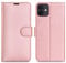 Premium PU Leather Case For iPhone 12/12 Pro - Wallet Flip Phone Cover For iPhone 12/12 Pro Rose Gold