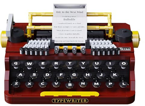 Fuleying Oldtimer Schreibmaschinen Bausteine Bausatz, Ideen Klemmbausteine Bauspielzeug für Erwachsene, Teenager, sammelbares Retro-Display-Modell, 1160 PCS