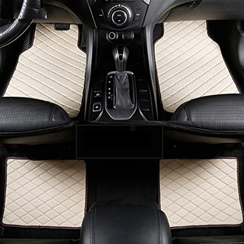 NYSQOFMB Automatten Auto-Fußmatten Für E46 E36 E60 X5 E70 E30 F10 G30 E30 E34 E39 E90 F10 F20 F30 X1 E53 E87 X3 E83(Beige)