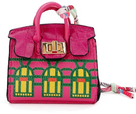 TTPSRY Mini Taschenanhänger in Hausform Süßer Leder Schlüsselanhänger Handtaschen Charm Perfekt für Damen Dekoration und Aufbewahrung kleiner Gegenstände (Rot)