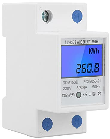 Erweitertes Digitales Energiemesser mit LCD -Hintergrundbeleuchtung und LED -Impulssignal - Einphase, 5-80A -Kapazität, Einfache DIN -Schienenmontage, Genaue Strom und