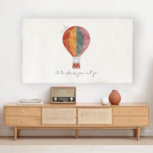 Cooalinar TV Staubschutz,TV Abdeckung Staubschutzhülle,Drucken Hülles Bezug Für Fernsehen Schutzhülle,Elastisch,Universal,Aufhängen/Desktop,3D-Motive,für 32-85 Zoll TV/PC-Bildschirme