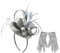 Fascinator für Damen, Teeparty, Stirnband mit Satin-Handschuhen, Cocktail-Blume, Kopfbedeckung