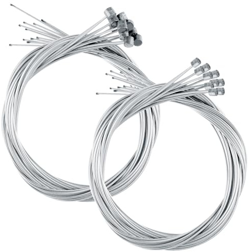 Jiavlyx 20 Pièces Câble De Frein Vélo Câble De Manette De Vitesse De Vélo, 10 Cable Frein 1.75 m, 10 Câble De Manette De Vitesse 2 m, Câble De Frein Avant Et Après Vélo, Pour Route VTT Vélo
