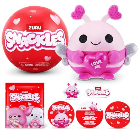 Snackles Love Edition Mini Plüschtier 14cm von ZURU – Ultraweich Kuscheltier mit Süßigkeit Zubehör, Sammlerstück für Kinder Tweens, Geschenkidee