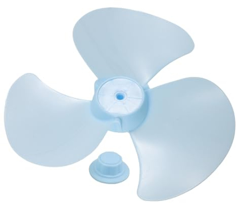 Mikinona Replacement Pedestal Fan Blades Plastic with Nut Cover Quiet Blade Replacement for Standing Electric Fans Compatible with Home Industrial Use
