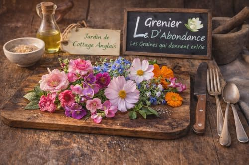 Semences à semer – Jardin de Cottage Anglais – 5 fleurs romantiques à planter – Le Grenier d’Abondance