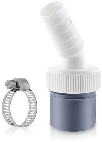 Waschmaschine Abfluss Adapter DN 40mm – Universeller Doppelanschluss für Geschirrspüler, Waschinenanschluss mit Eingangsstutzen von 19-24 mm und Abgang 40mm Rohr mit Schlauchschelle