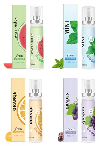 4Pcs Breath Freshener Spray, Fresh Fruit Flavor Dry Mouth Spray for Bad Breath & Smokers, On-The-Go Mouth Freshener