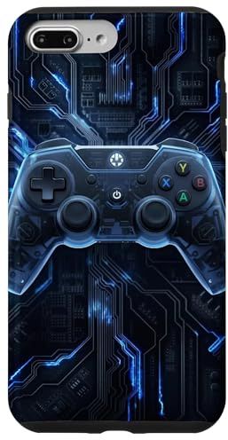 Video Game Controller Blue Gamer Boys Teens Men Gaming Case for iPhone 7 Plus/8 Plus