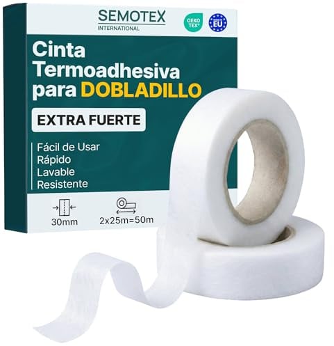 gemola Saumband zum Aufbügeln – EXTRA STARK - Bügelband für Vorhänge, Fashion Tape, Zum Hosen kürzen, Hosenumschläge, Saumreparatur – Für Stoffe zum Nähen (30, breit, Millimeter)