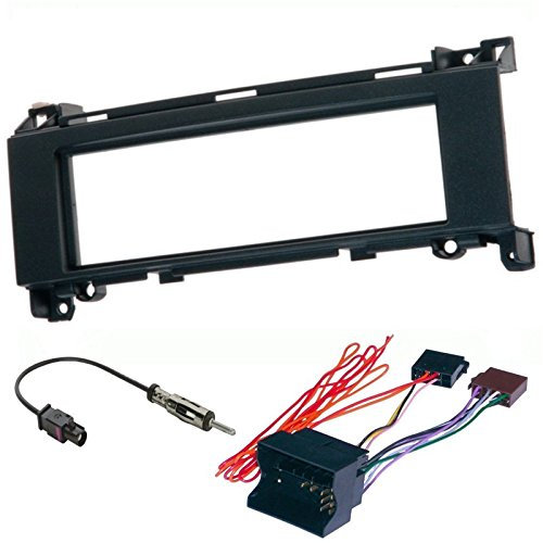 Kit de montage Autoradio, Façade cadre de radio 1 DIN, Adaptateur compatible avecMercedes Classe A (W169) 2004-2012 / Classe B(W245) 2005-2011 / Vito (W639) 2006-2014 / Viano (W639) 2006-2014