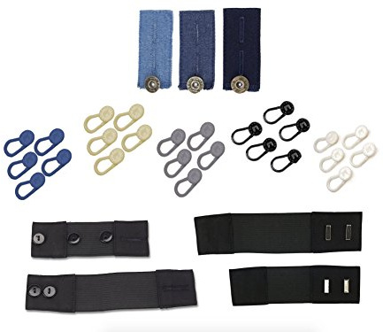 Comfort & Convenience 32-Pack Stretch Waist Extenders in Several Colors & Styles, Makes Pants Fit Comfortably, Instantly