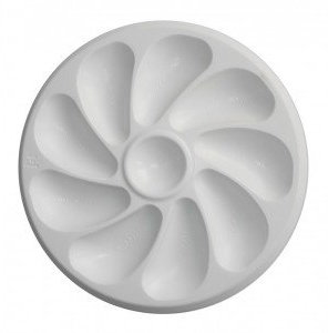 A.K TRADING Lot de 4 Assiette HUITRE POLYPRO Blanche 9 Places Code 9531