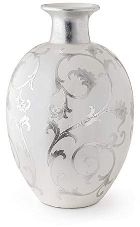 Hervit Vase Amphore aus Kunstharz, Durchmesser 42 x 65 cm, Weiß