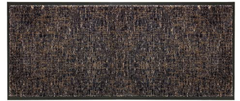 Schöner Wohnen Kollektion Fußmatte innen - Schmutzfangmatte 67 x 150 cm anthrazit-Taupe - rutschfeste Sauberlaufmatte robust - Fussmatte Haustür - Türmatte waschbar bei 30°C
