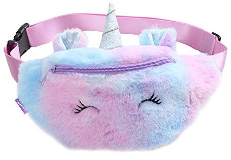 Laahoem Einhorn Bauchtasche Taillentasche Tie-Dye Hüfttasche Gürteltasche Schulterrucksack Cute Fanny Mädchen Gürtelpackung Squint Eye Purple