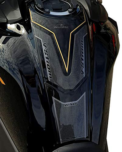 Resin Bike Adesivi Moto Compatibile con Suzuki V-Strom 650 XT ABS 2020 2021 Nero. Protezione Paraserbatoio da Urti e Graffi. Adesivo Resinato con Effetto 3D