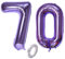 Hopewey Zahlballon 70 lila, 2 Stück, 40 Zoll, Helium, Selbstdichtend, Riese, Damen (70. Geburtstag), Unisex, All Ages, Feierlichkeiten