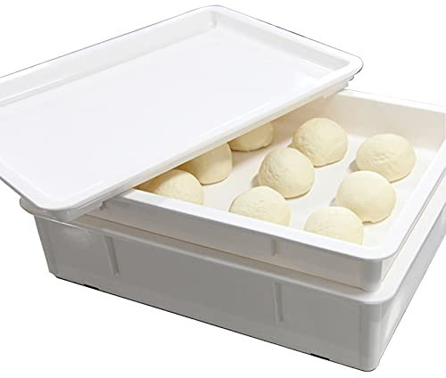 AIZYR Kit De Bandeja De Masa (Carro con Ruedas), Caja De Fermentación De Masa De Pizza para Pizzerías, Pastelerías, Panaderías,B