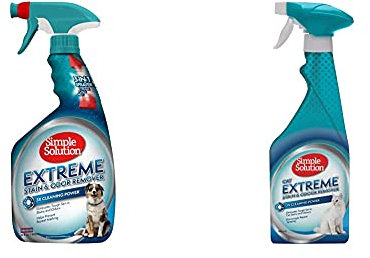 Simple Solution Extreme Pet Stain and Odour Remover, 945ml & Extreme Cat Stain and Odour Remover Enzymatic Cleaner, 500ml