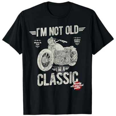 I'm Not Old I'm A Classic. Vintage, Retro Motorbike Birthday T-Shirt