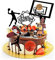LAPONO 8pcs Cake Topper Happy Birthday Tortendeko Basketball Kuchendekoration Birthday Tortenstecker Cupcake Topper Acryl Geburtstag Torten Deko Tortentopping Geburtstag Deko FüR Torten Kinder-Black
